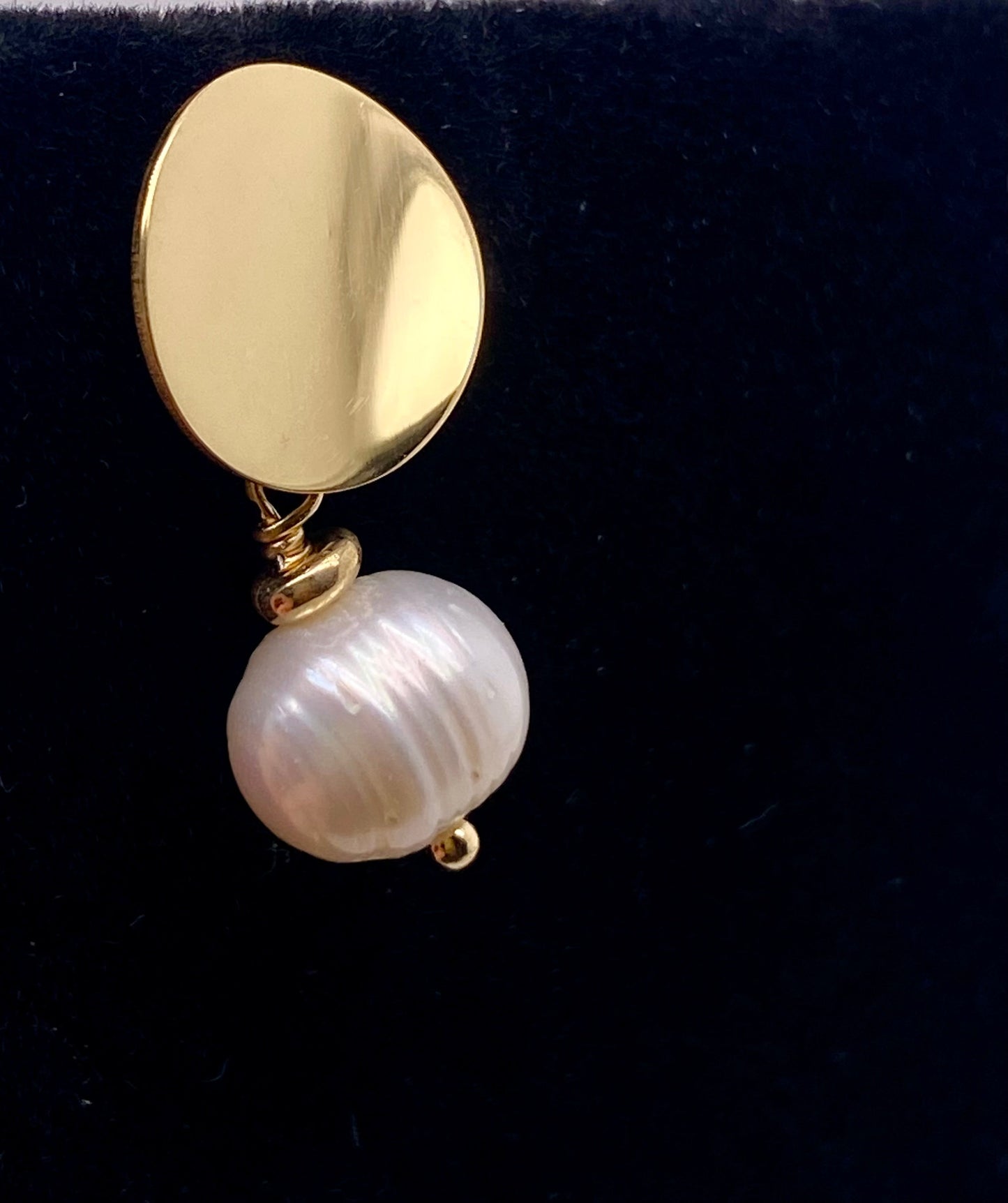 Pearl & Saucer Earrings in Gold Perfection London