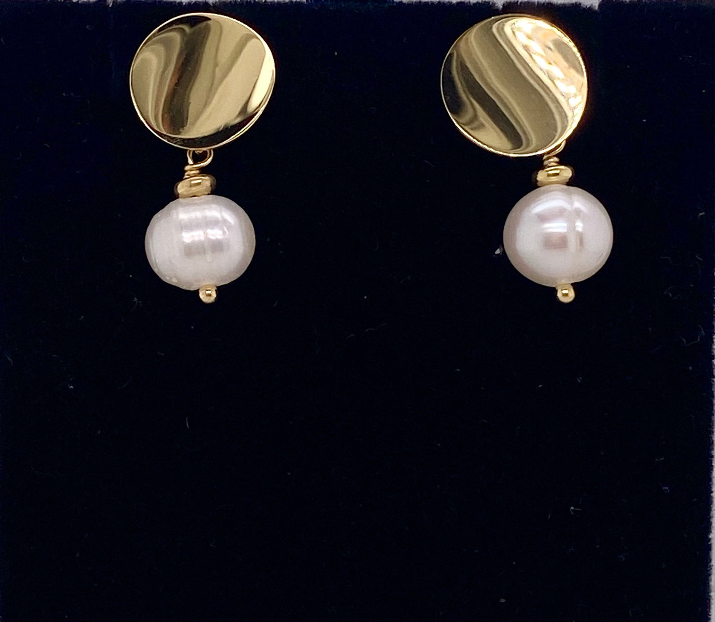 Pearl & Saucer Earrings in Gold Perfection London