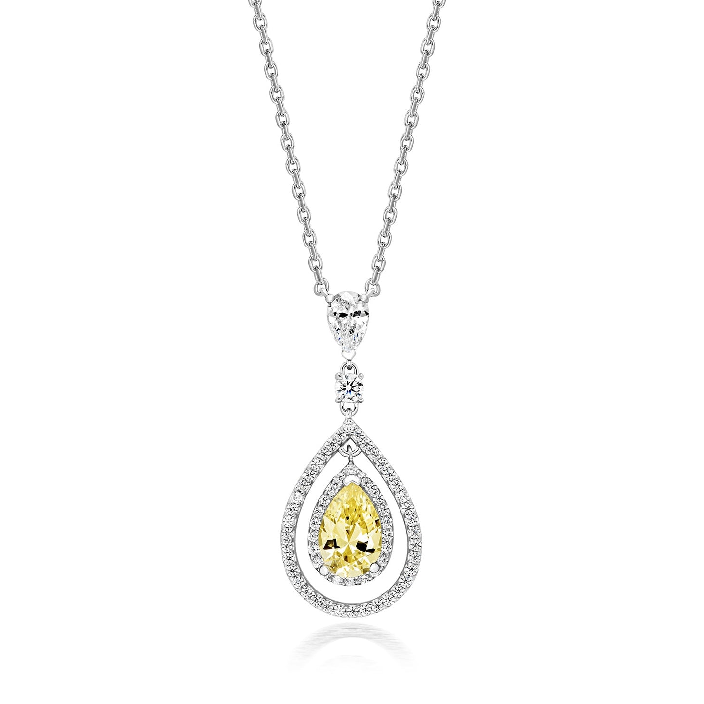 'X' Champagne Teardrop Necklace Perfection London