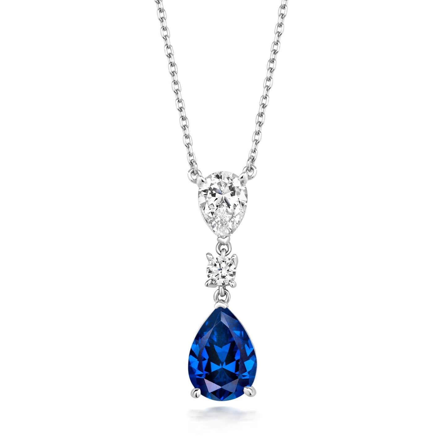 'X' Sapphire Halo Necklace Perfection London