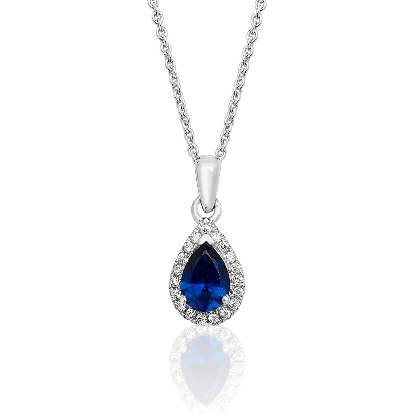 Jewel Blue Pear Necklace Perfection London