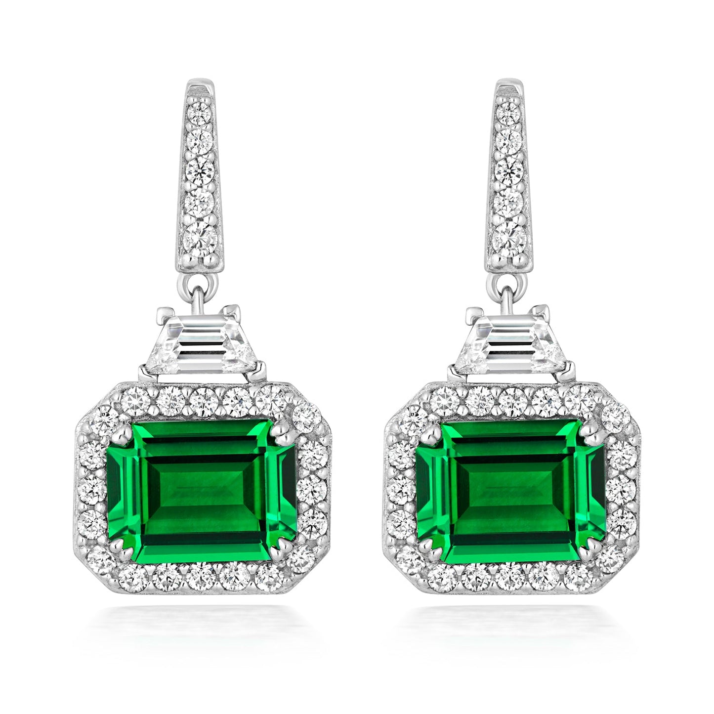 'X' Royal Emerald Amulet Earrings Perfection London
