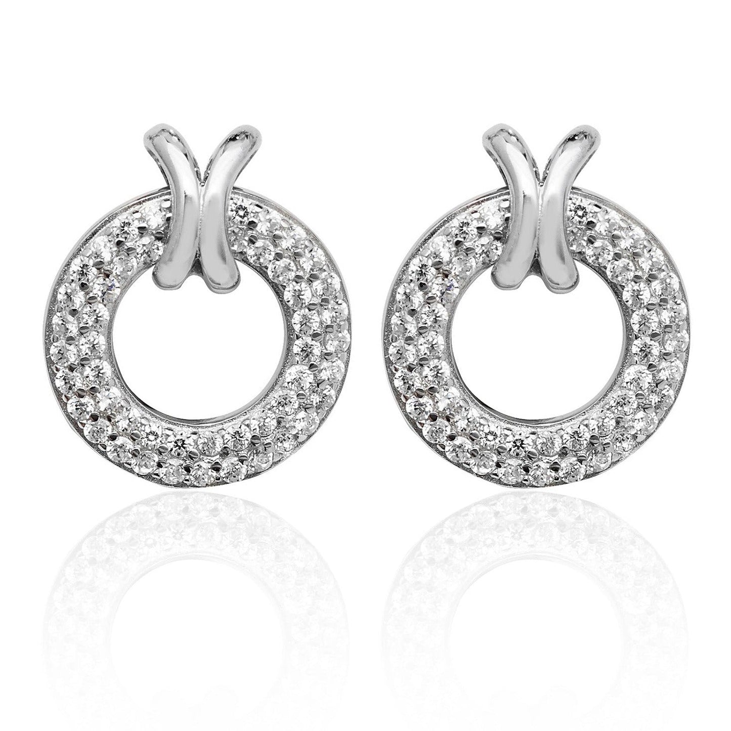 Pavé Cross Loop Earrings Perfection London