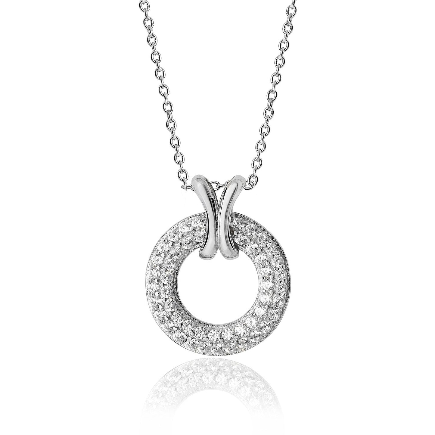 Pavé Cross Loop Necklace Perfection London