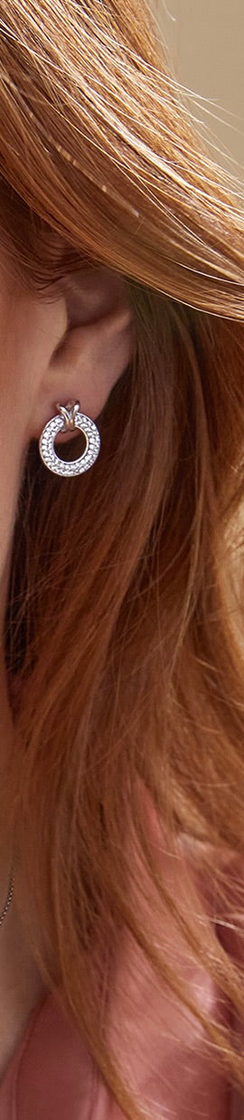 Pavé Cross Loop Earrings Perfection London
