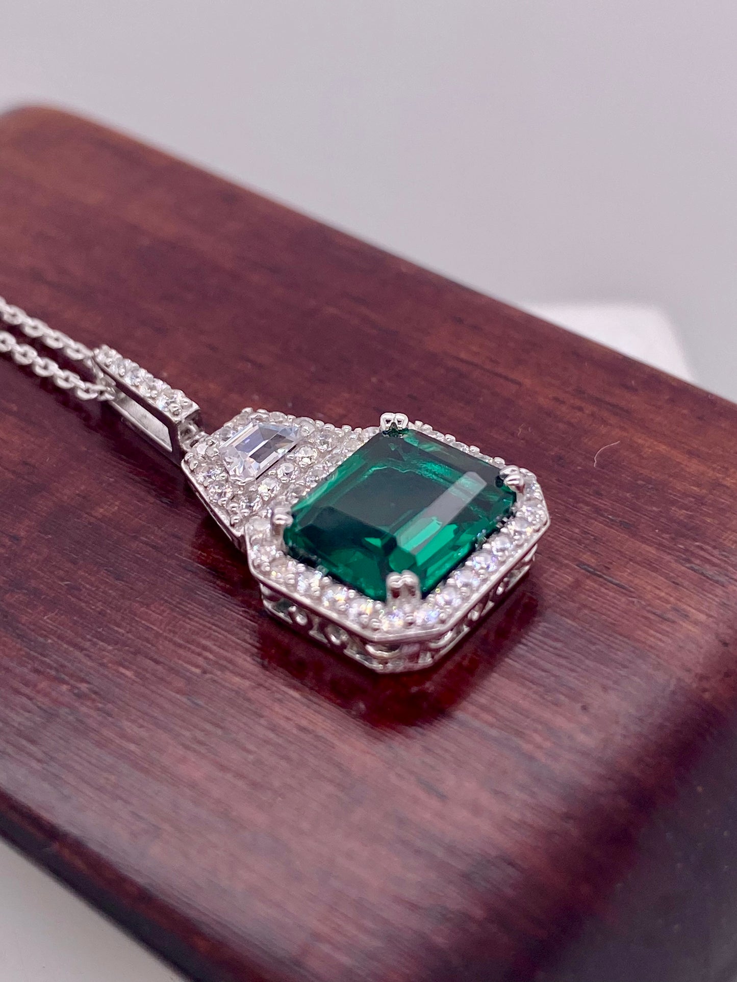 'X' Royal Emerald Amulet Necklace