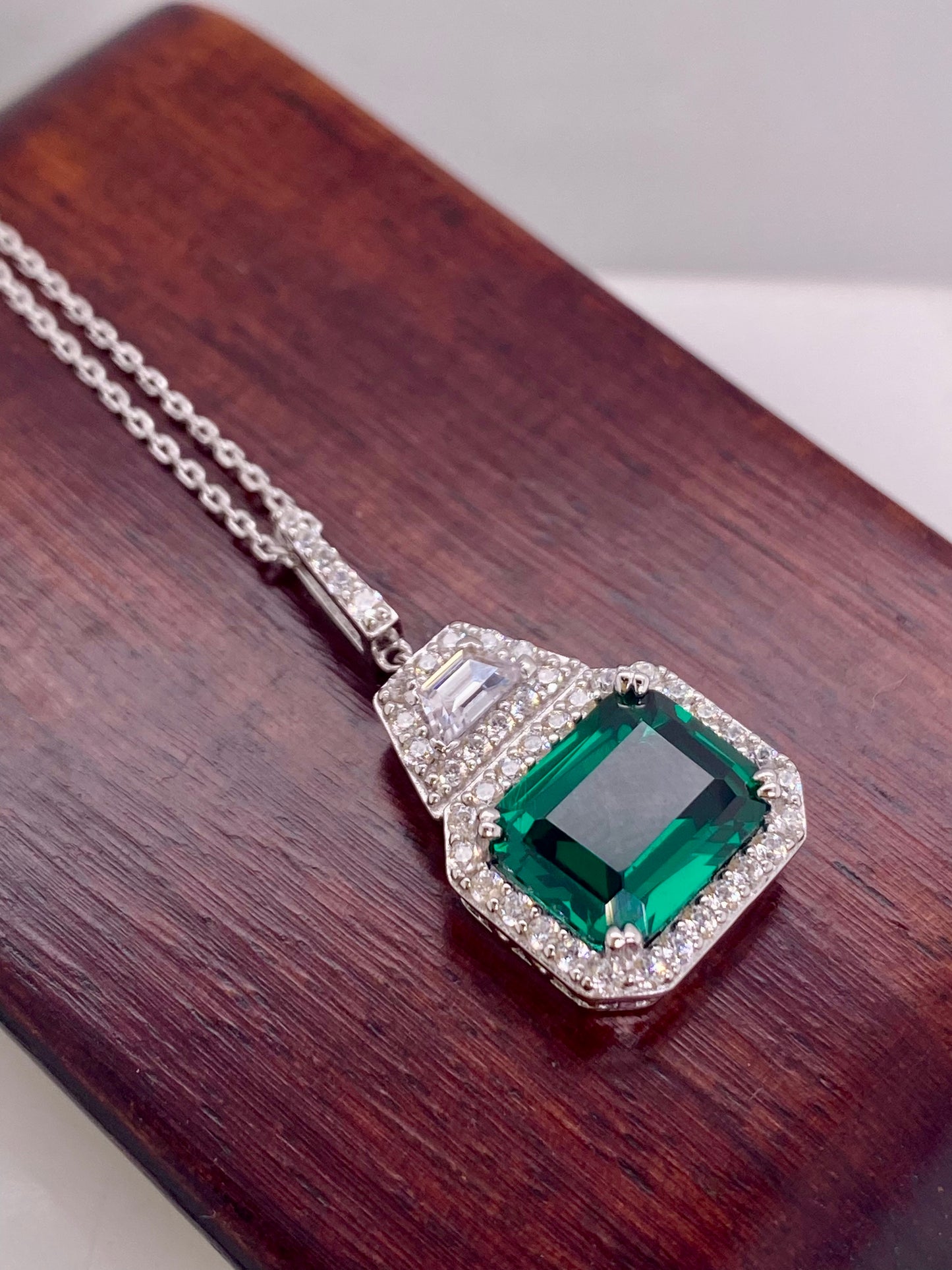 'X' Royal Emerald Amulet Necklace