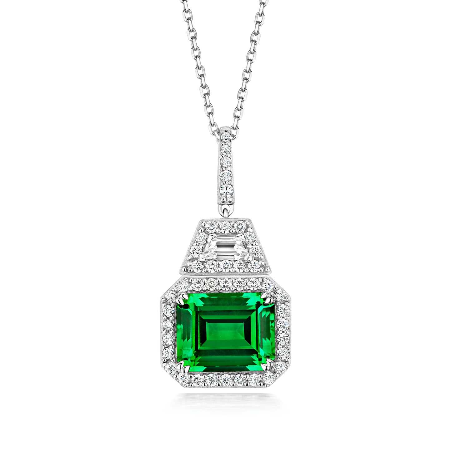 'X' Royal Emerald Amulet Necklace