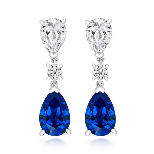 'X' Sapphire Drop Earrings