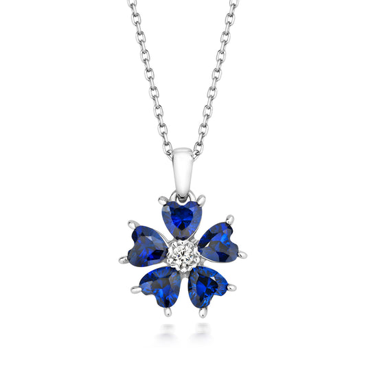 'X' Sapphire Petals Necklace