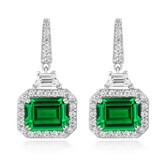 'X' Royal Emerald Amulet Earrings