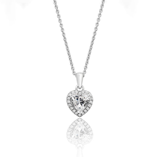 Heart Shape Halo Necklace