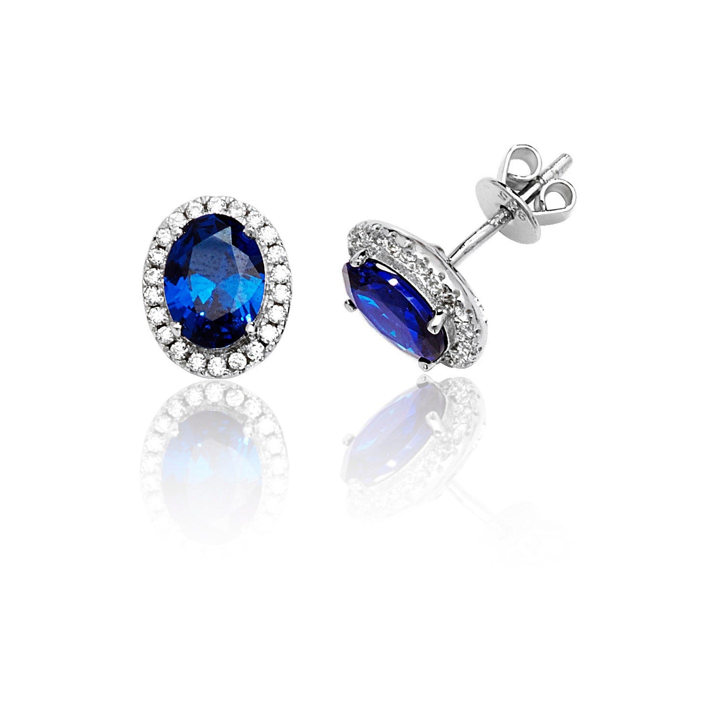 Jewel Blue Oval Earrings Perfection London
