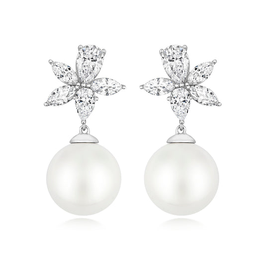 'X' Dazzling Pearl Earrings