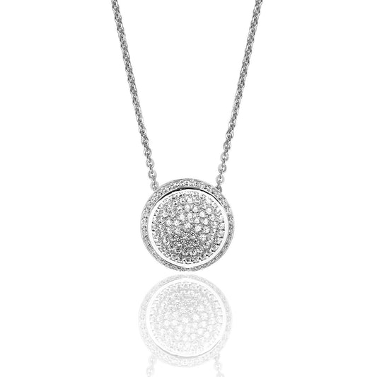 Round Pavé Set Necklace