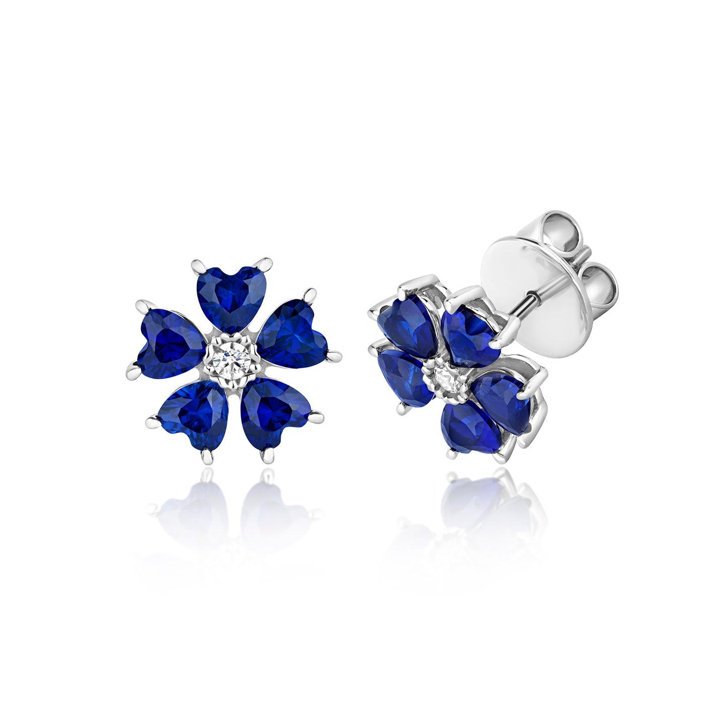 'X' Sapphire Petals Earrings